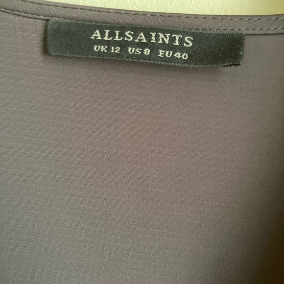 AllSaints - Aures Front Lace up Khaki Wrap Mini Dress - Picture 4 of 7